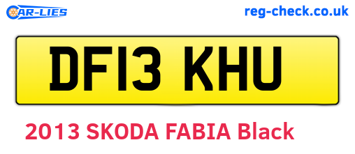 DF13KHU are the vehicle registration plates.
