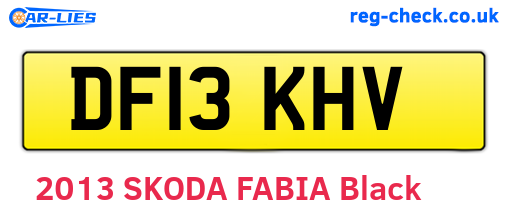 DF13KHV are the vehicle registration plates.