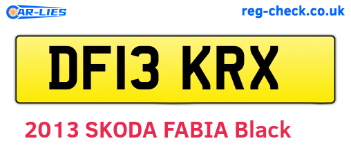 DF13KRX are the vehicle registration plates.