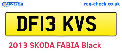 DF13KVS are the vehicle registration plates.