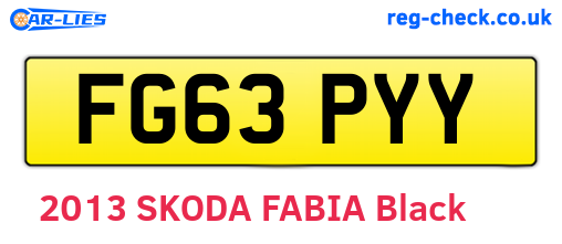 FG63PYY are the vehicle registration plates.