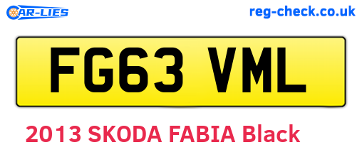 FG63VML are the vehicle registration plates.