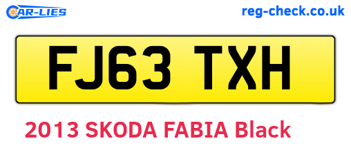 FJ63TXH are the vehicle registration plates.