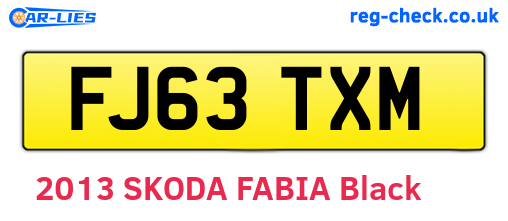 FJ63TXM are the vehicle registration plates.