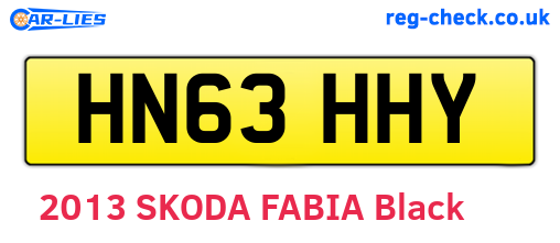 HN63HHY are the vehicle registration plates.