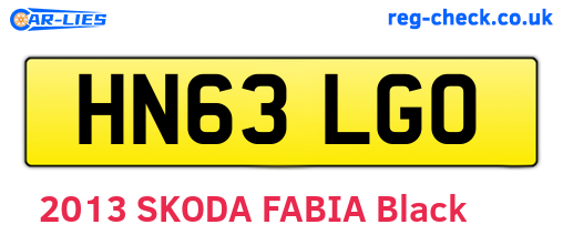 HN63LGO are the vehicle registration plates.