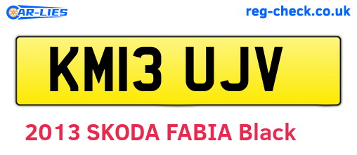 KM13UJV are the vehicle registration plates.