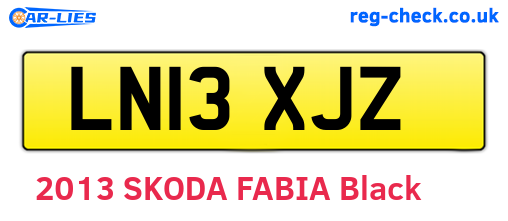LN13XJZ are the vehicle registration plates.