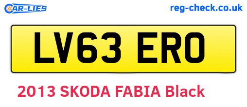 LV63ERO are the vehicle registration plates.