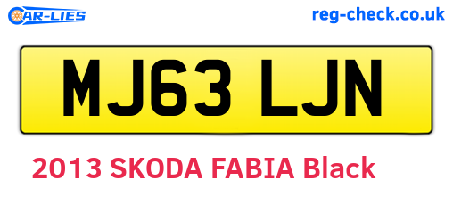 MJ63LJN are the vehicle registration plates.