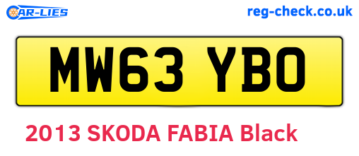 MW63YBO are the vehicle registration plates.