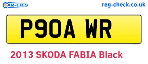 P90AWR are the vehicle registration plates.