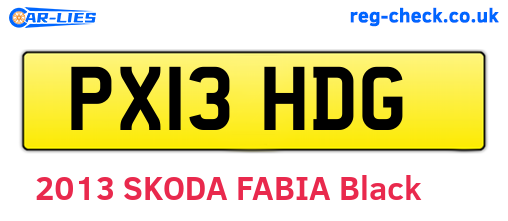 PX13HDG are the vehicle registration plates.
