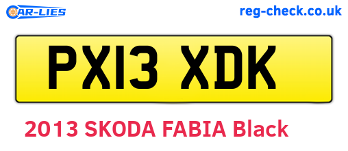 PX13XDK are the vehicle registration plates.