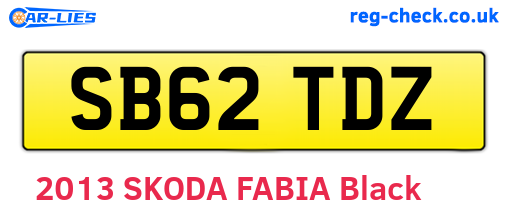 SB62TDZ are the vehicle registration plates.