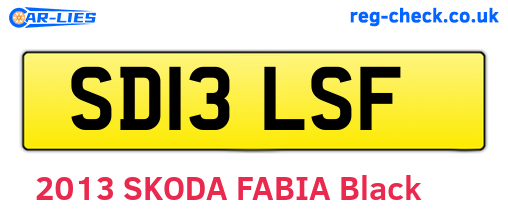 SD13LSF are the vehicle registration plates.