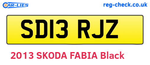 SD13RJZ are the vehicle registration plates.