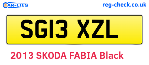 SG13XZL are the vehicle registration plates.