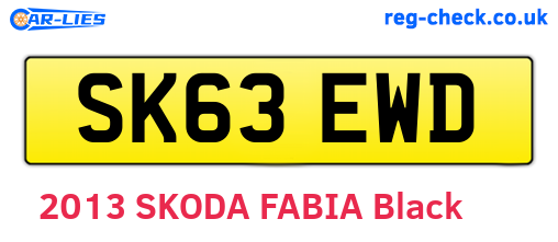 SK63EWD are the vehicle registration plates.