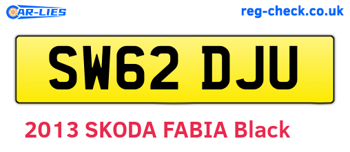 SW62DJU are the vehicle registration plates.