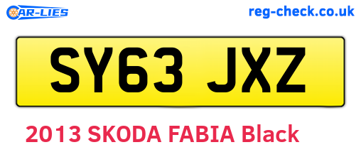 SY63JXZ are the vehicle registration plates.