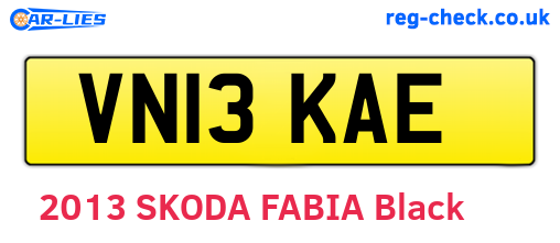 VN13KAE are the vehicle registration plates.