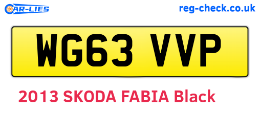 WG63VVP are the vehicle registration plates.