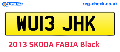 WU13JHK are the vehicle registration plates.