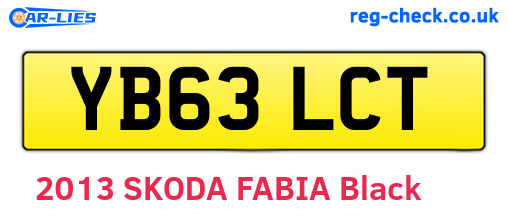 YB63LCT are the vehicle registration plates.