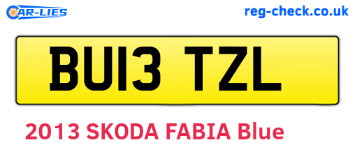 BU13TZL are the vehicle registration plates.