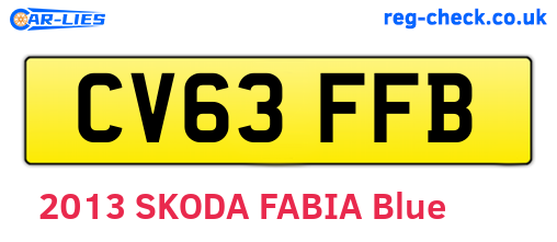 CV63FFB are the vehicle registration plates.