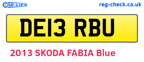 DE13RBU are the vehicle registration plates.