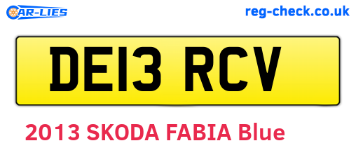 DE13RCV are the vehicle registration plates.