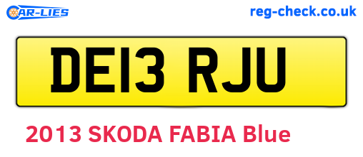 DE13RJU are the vehicle registration plates.