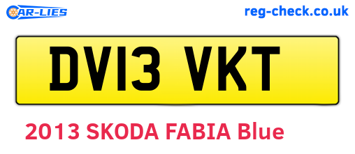 DV13VKT are the vehicle registration plates.