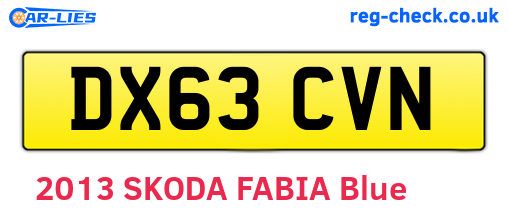 DX63CVN are the vehicle registration plates.
