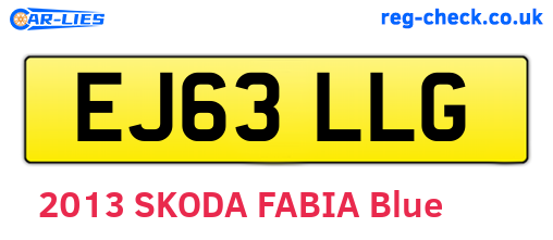 EJ63LLG are the vehicle registration plates.