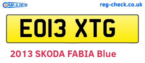 EO13XTG are the vehicle registration plates.