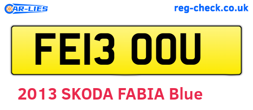 FE13OOU are the vehicle registration plates.