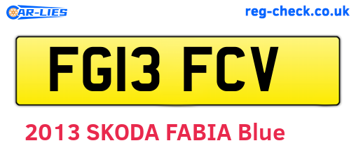 FG13FCV are the vehicle registration plates.