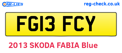 FG13FCY are the vehicle registration plates.