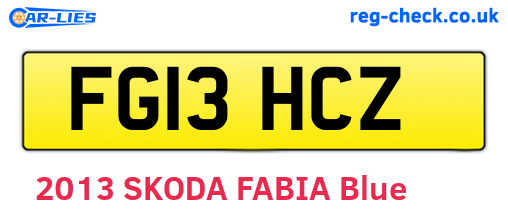 FG13HCZ are the vehicle registration plates.