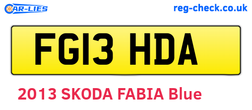 FG13HDA are the vehicle registration plates.