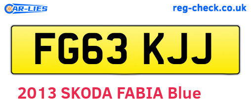 FG63KJJ are the vehicle registration plates.