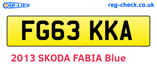 FG63KKA are the vehicle registration plates.