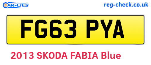 FG63PYA are the vehicle registration plates.
