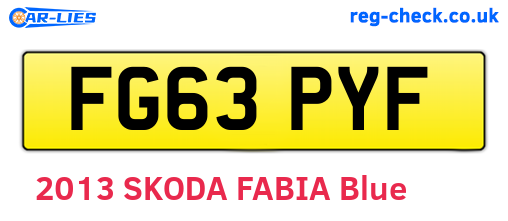 FG63PYF are the vehicle registration plates.