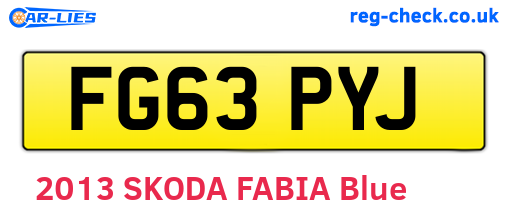 FG63PYJ are the vehicle registration plates.
