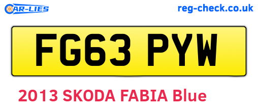 FG63PYW are the vehicle registration plates.