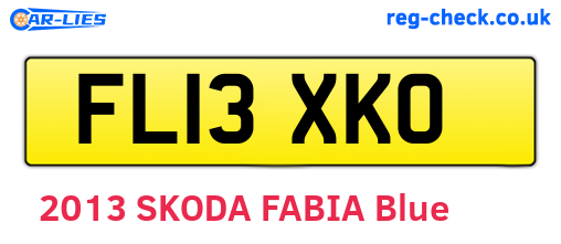 FL13XKO are the vehicle registration plates.
